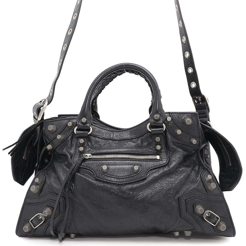 Balenciaga Neo Cagol City Leather Handbag Black Bag